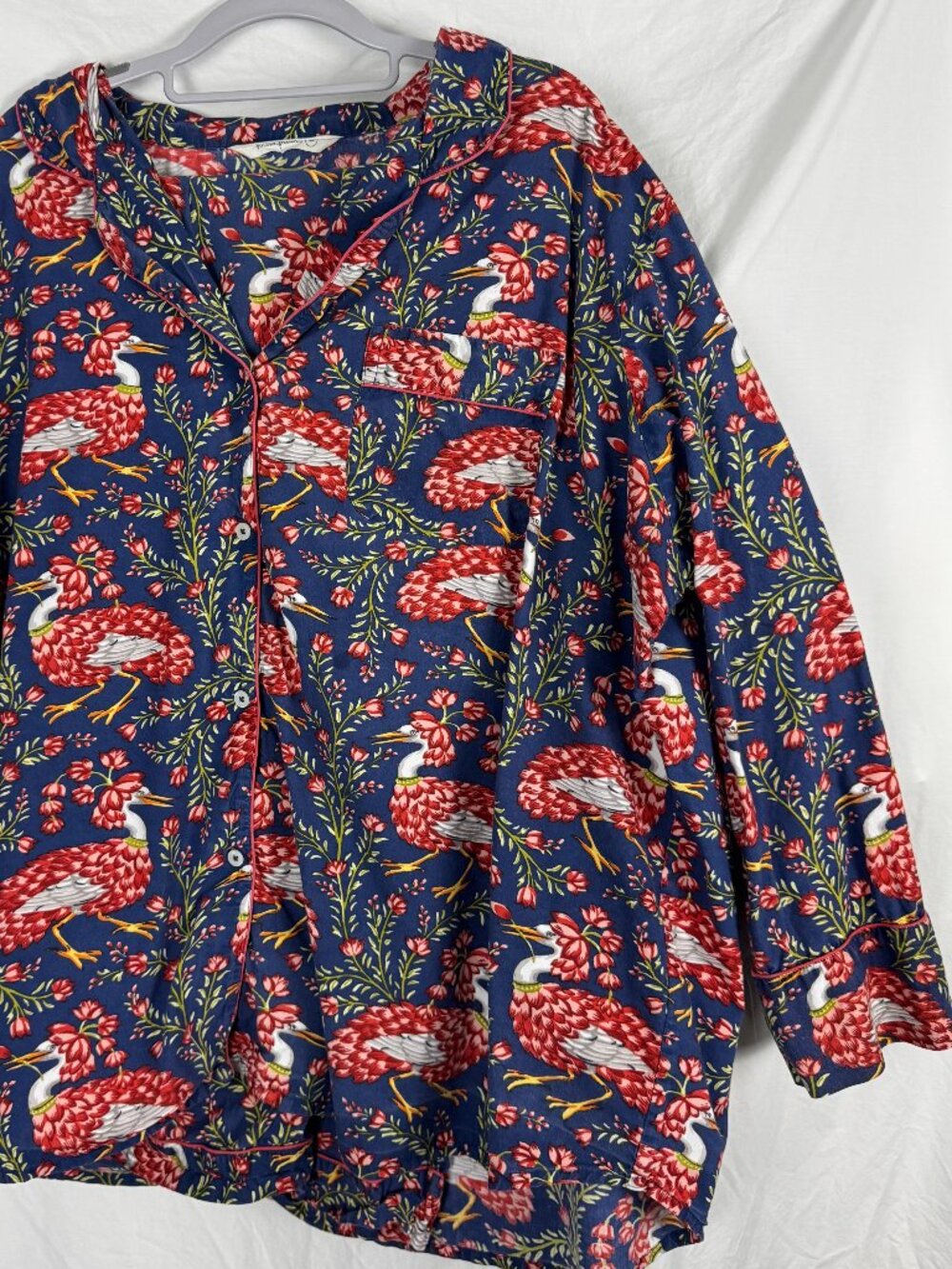 Printfresh 4X Navy Queen Lotus long PJs set